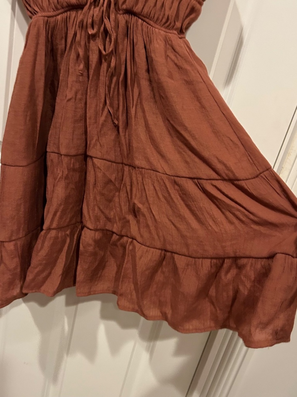 Rust Deep V Mini Dress - Picture 6 of 8